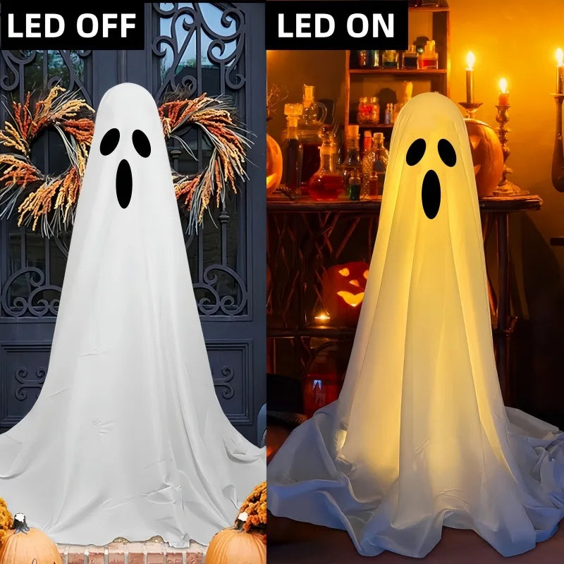 Halloween Patio Decor Outdoor Halloween Party Decor Indoor Spooky Ghost Standing Decor with String Lights Halloween Ghost Lights - Charlie Dolly
