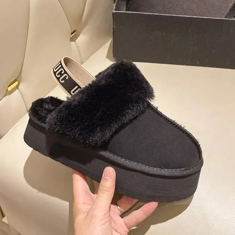 Women's Designer Non-slip Slip on Warm Platform Shoes 2023 Winter New Fashion Thick Fur Slippers Sandals Slides Zapatos De Mujer - Charlie Dolly
