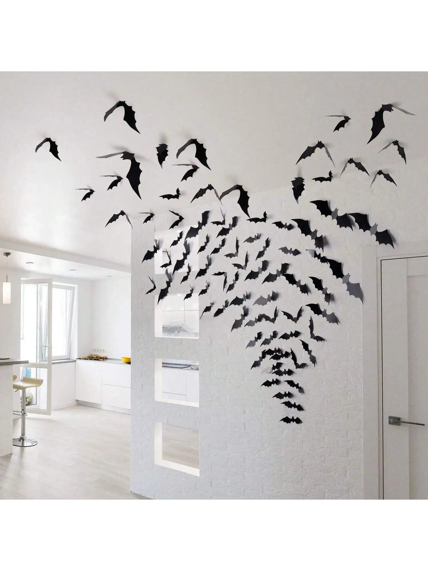 60pcs 3D Waterproof black Bats Wall Decor Halloween Decor - Charlie Dolly