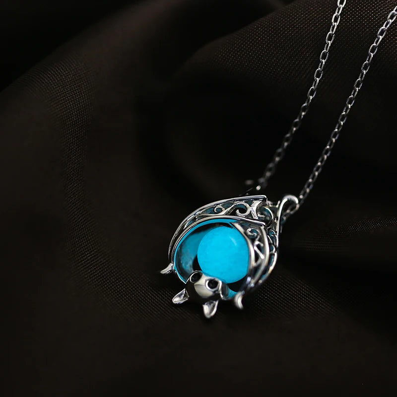 Exquisite Luminous Bat Necklace Openwork Glowing Animal Pendant Children's Birthday Party Anniversary Gift Halloween Jewelry - Charlie Dolly