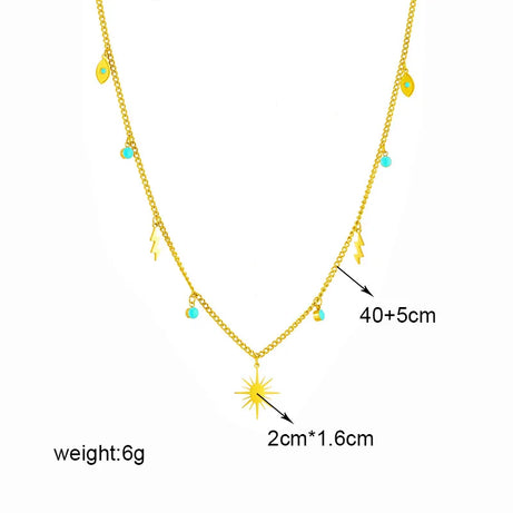 Butterfly, Moon Lock & Evil Eye Multilayer Boho Choker Necklace, Witchy Layered Talisman