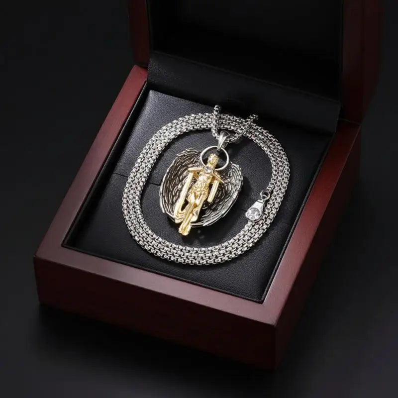 Protection Pendant Necklace Saint Gabriel Holy Order Guardian Angel   Jewelry  Gift Spiritual Support for Men and Women