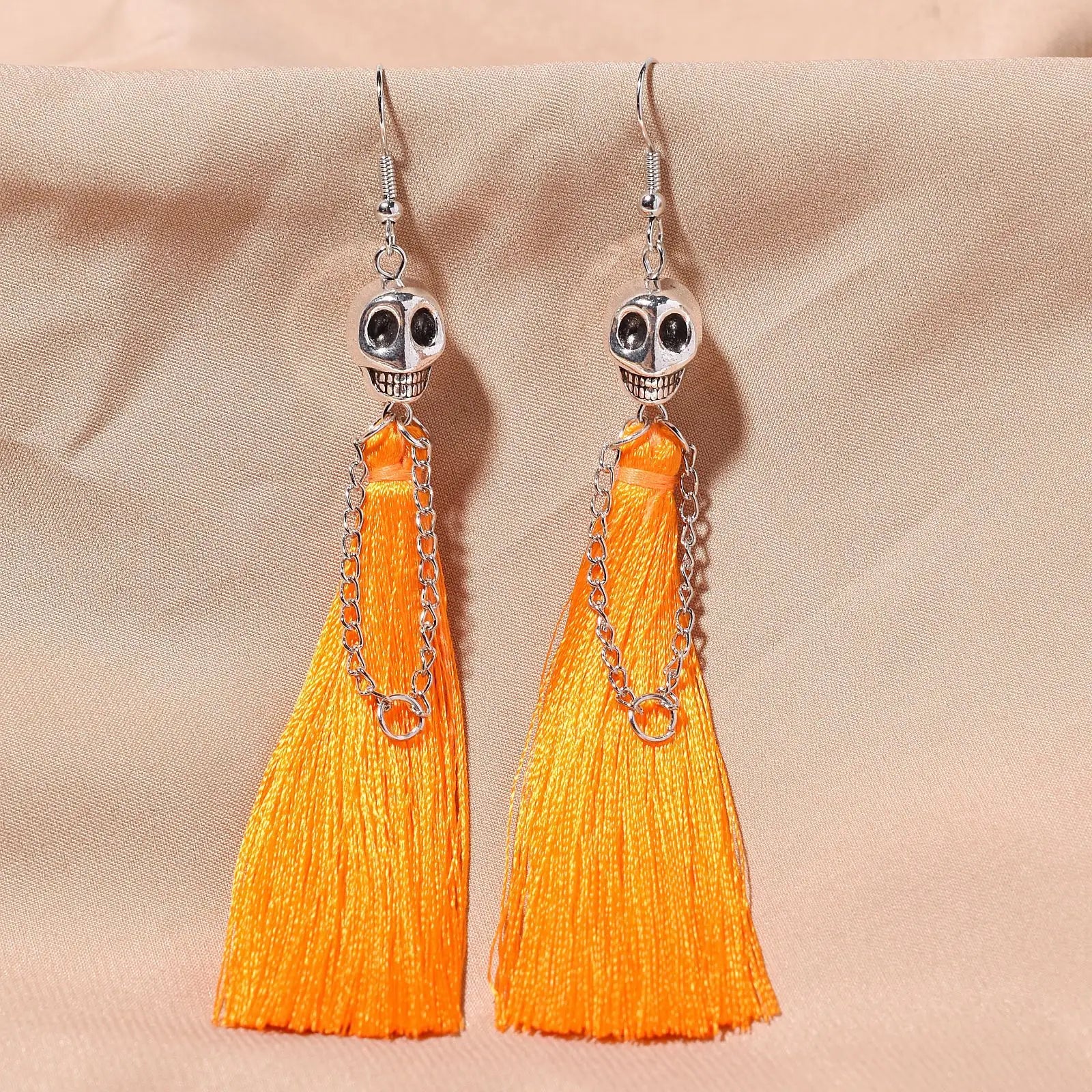 Gothic Halloween Skeleton Earrings for Women Punk Ethnic Skull Rope Tassel Drop Earrings Fashion Party Holiday Jewelry Gifts - Charlie Dolly