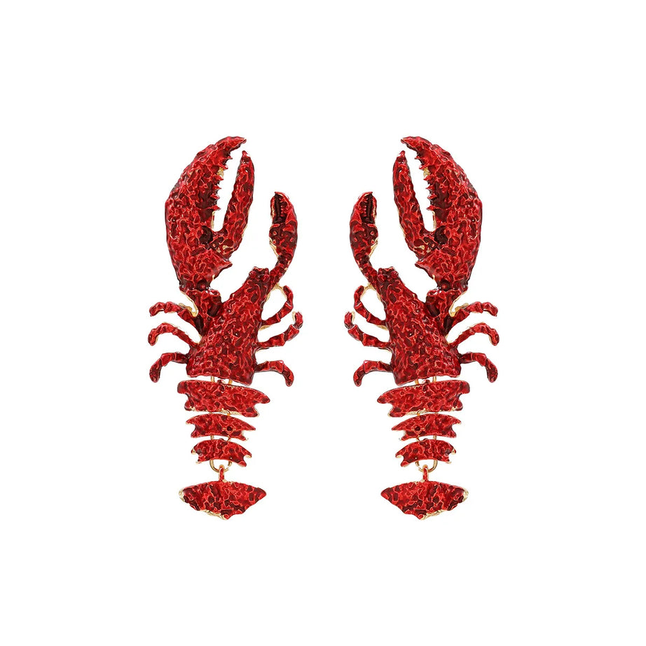 Enamel Lobster Ocean Drop Earrings Jewelry