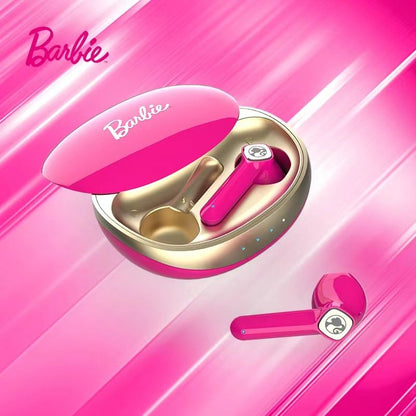 Original Barbie Fashion Earphone Kawaii Retro Girl Heart Wireless Bluetooth Headphones Sweet Portable Headset Girl Gift