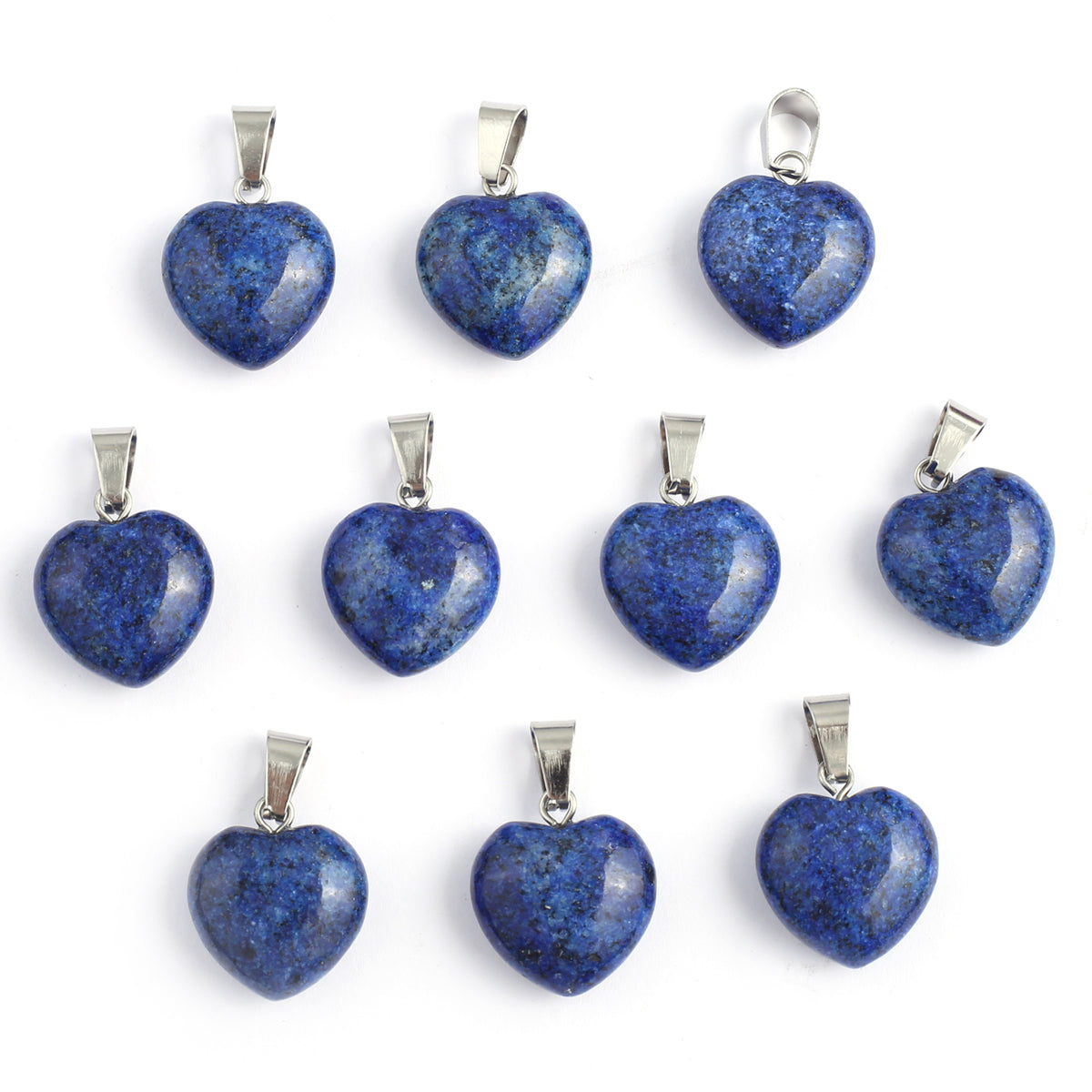 4Pcs Small Pendant Natural Stone Heart-Shaped Lapis lazuli Pendat For Jewelry Making DIY Necklace Earrings Accessory