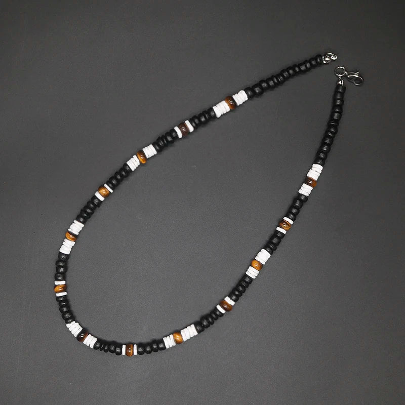 2023 Tribal Coconut Beads Necklace Men Ethnic Bohemia Puka Shell Surfer Necklace For Men Jewelry Collar Hombre Gift for Him