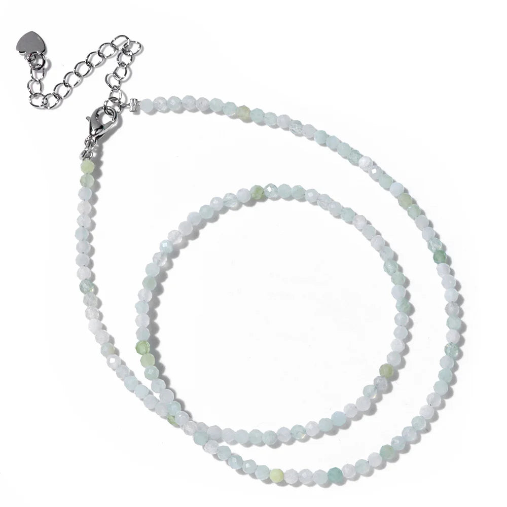 2mm Natural Stone Beads Necklace Handmade Mini lapis lazuli Amethysts Turquoises Beaded Necklaces for Women Boho Jewelry Gift