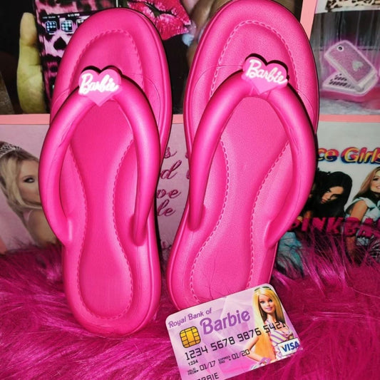 Y2K Girls Barbie Slippers Fashion Ladies Homemade Love Letter Eva Flip-Flops Female Sandals Shoes Women All Match Slippers Gifts - Charlie Dolly