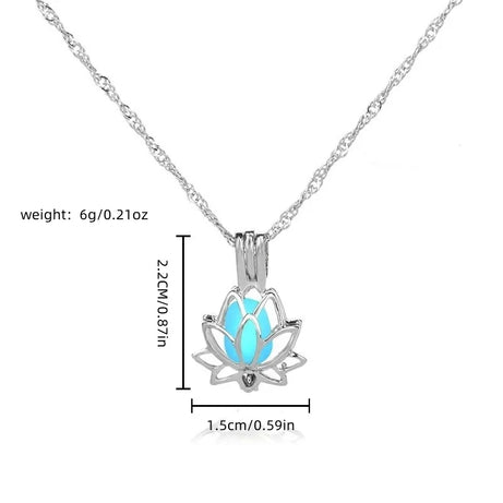 Glow-in-the-Dark Moon Lotus Pendant, Luminous Spiritual Talisman