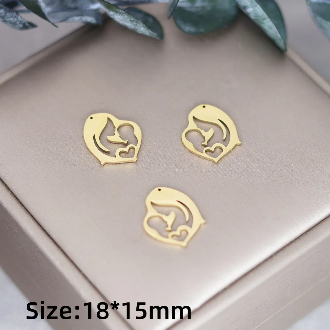 3pcs Stainless Steel Gothic Sun Cross Sword DIY Charms Tassels Star Lotus Flower Earrings Necklace Jewelry Making Amulet Pendant