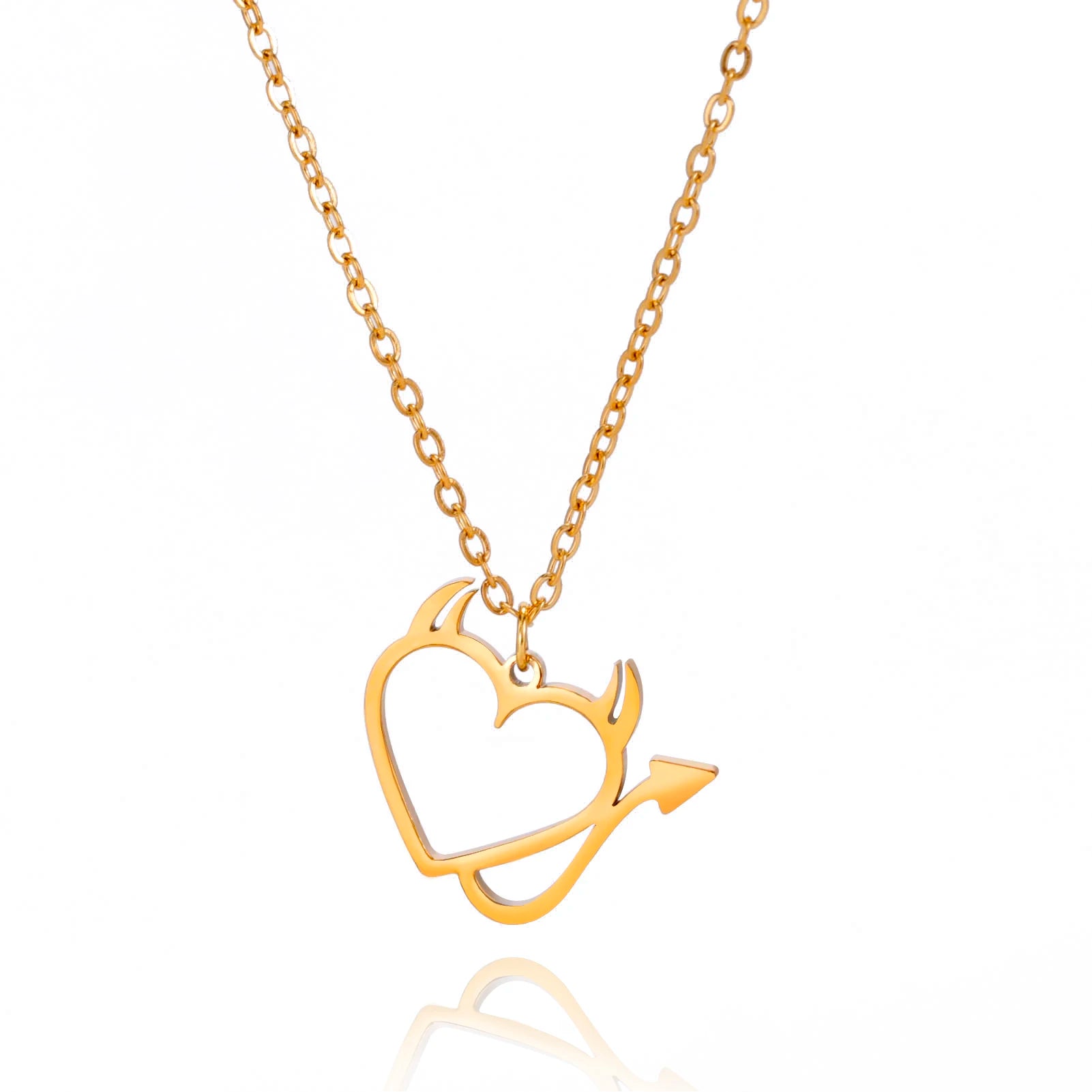 HIPEE Fashion Halloween Couple Necklace Demon Love Pendant Necklaces For Women Men Personality Clavicular Chain Party Jewelry - Charlie Dolly