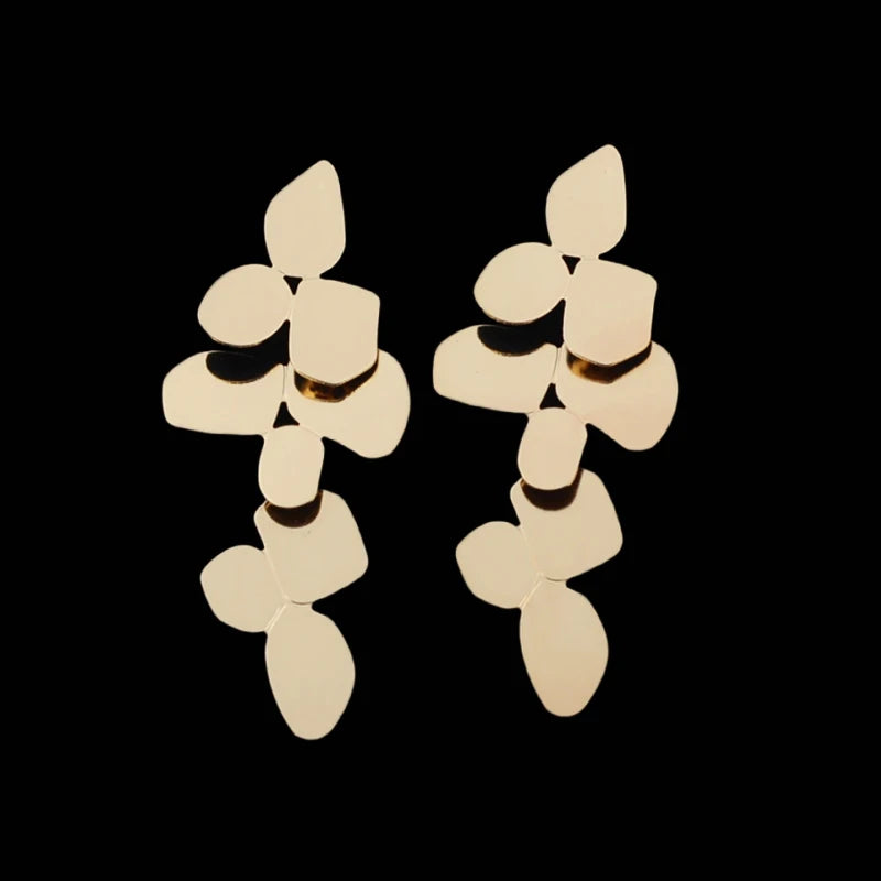 New Exaggerated Twist Metal Dangle Earrings for Women Gold Color Punk Fashion Female Hanging Earrings Boho Geometry Ear Jewelry