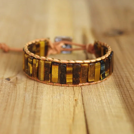 Amazonite Natural Stone Leather Wrap Bracelet