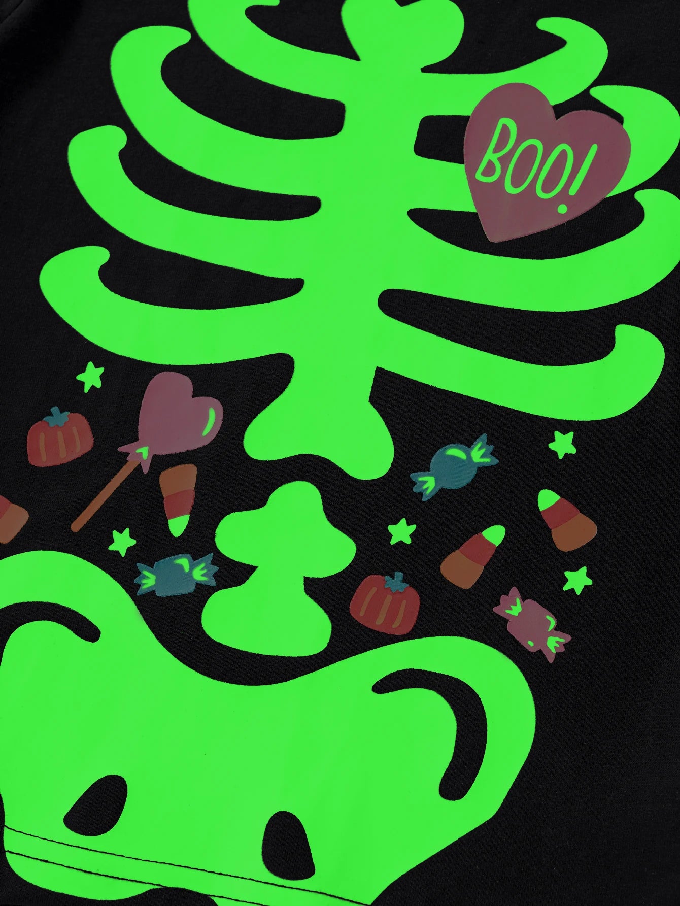 Halloween Little Girl Night Light Skull Print Long Sleeve T Shirt Trousers Set Kids Night Party Trick Or Treat Dress Up costume - Charlie Dolly