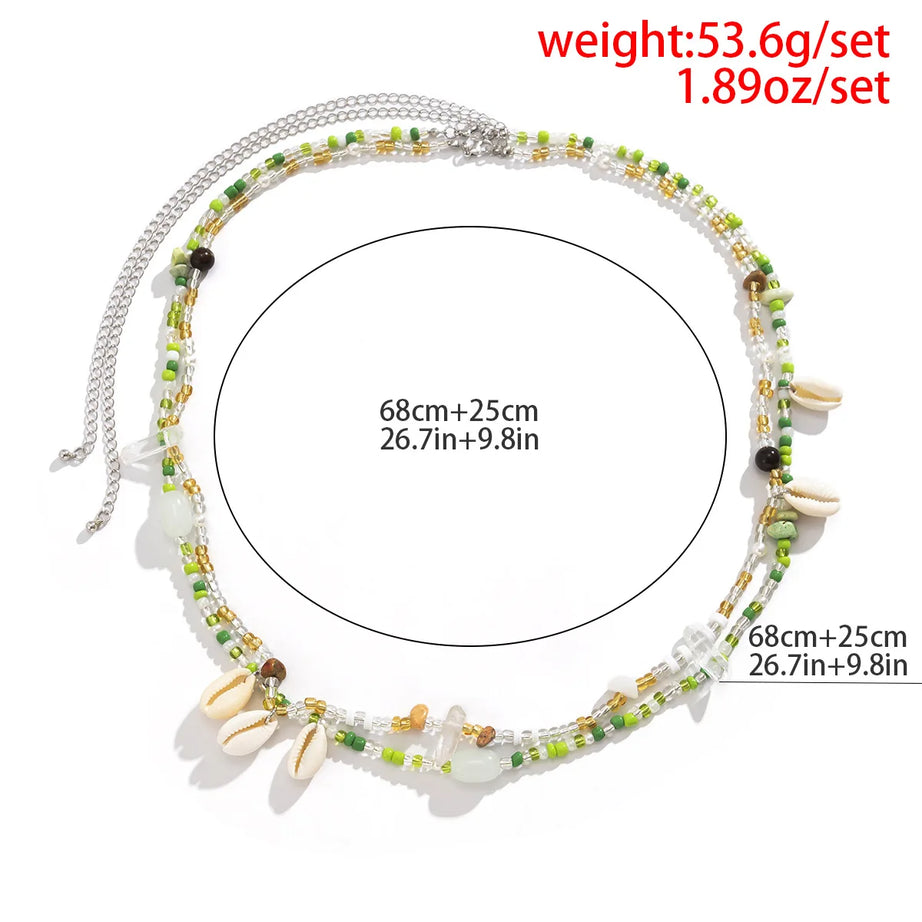 European American Sexy Handmade Colour Beads Shell Waist Belly Belt Chain Irregular Natural Stone Belly Chains Boho Body Jewelry - Charlie Dolly