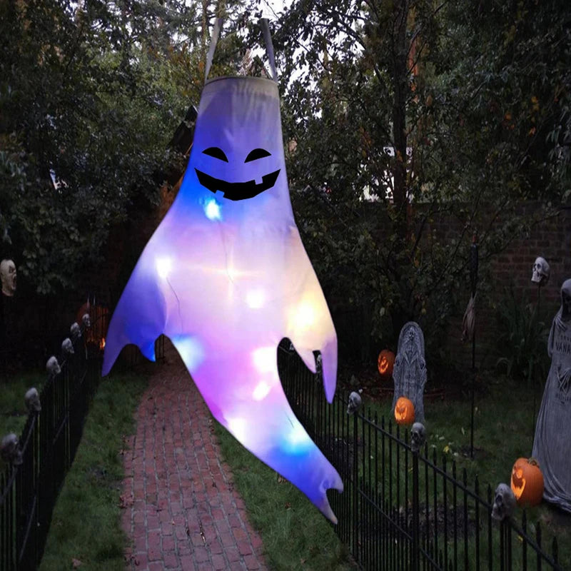Halloween LED Light Hanging Ghost For Halloween Party Home Outdoor Indoor Decoration Large Glowing Spooky Lamp Horror Props 2024 - Charlie Dolly