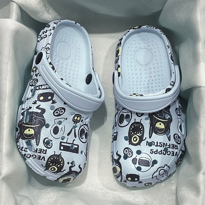 Children Cute Cartoons Kids Mules Clogs Summer Croc Garden Beach Slippers Sandals Cave Hole Baby Shoes For Boys Girls - Charlie Dolly