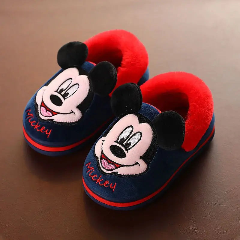 Disney Children's Slippers Winter Cartoon Boys Girls Mickey Minnie Non-slip Indoor Home Shoes Children Baby Cotton Size 15-21cm - Charlie Dolly