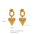 HONGTONG Earrings Irregular Love Shape Stainless Steel Earrings Women's Fashion Cute Metal Texture 18k Earrings Gold Plated - Charlie Dolly