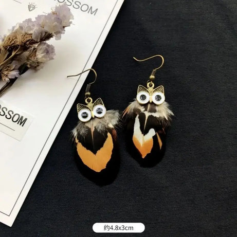Creative Feather Big Long Drop Earrings Jewelry