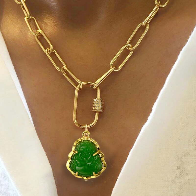 Summer Fashion Classic Irregular Green Shell Stone Short Necklace OT Button Copper Alloy Sea Shell Pendant Beach Choker Gift - Charlie Dolly