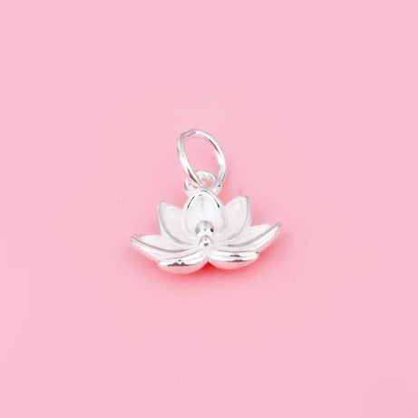 S925 Sterling Silver Anemone Lotus Pendant Braided Rope Necklace, Handmade Talisman