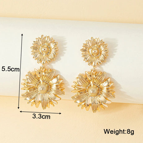 Twisted Gold Metal Geometric Dangle Earrings Jewelry