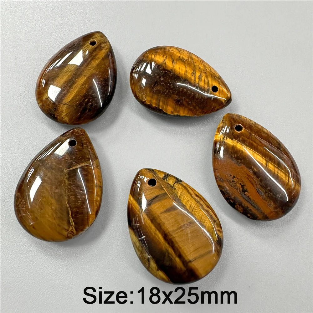 Natural Water Drop Stone Pendant 18x25mm Lapis Lazuli Amethysts Quartzs Charms Bead For Jewelry Making DIY Necklaces Earrings