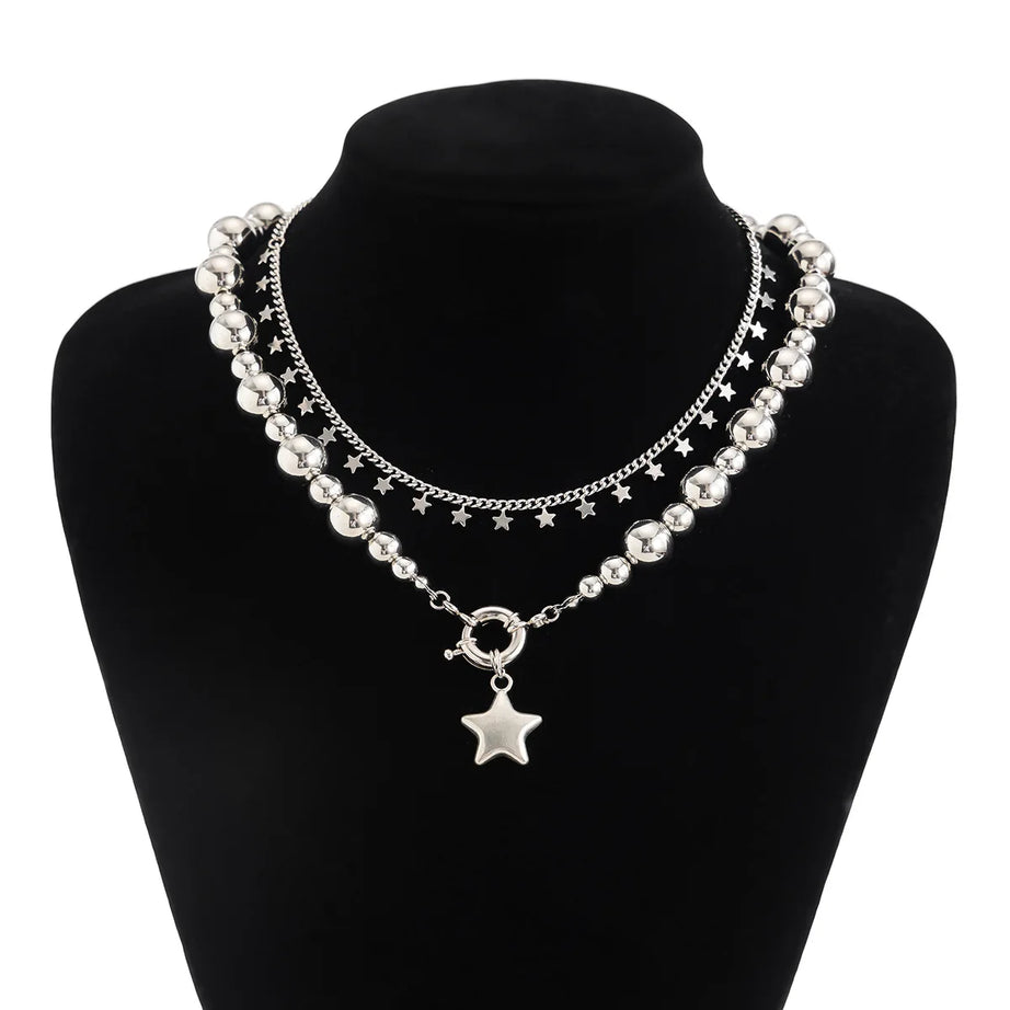 Woven Bead Star Tassel Pendant Necklace Jewelry