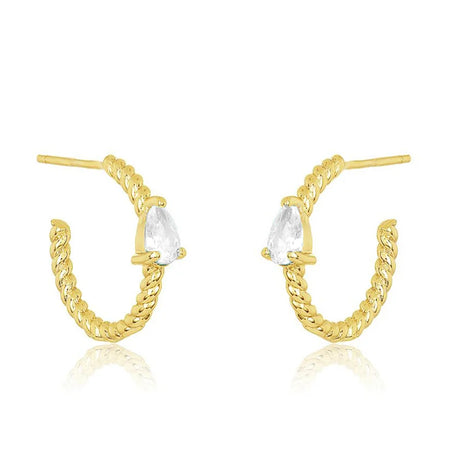 Gold Plated Cubic Zirconia Stud Earrings Jewelry