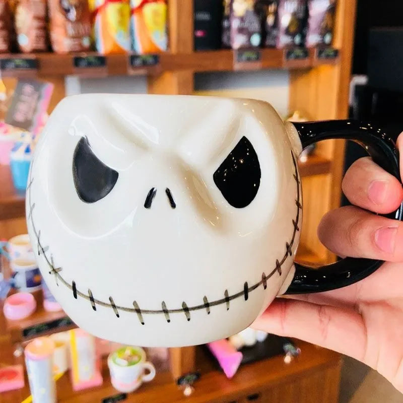 1pc 600ml Halloween Skull Mug with Handle Lidless Ceramic Cup Funny Coffee Cup Mocha Mug Halloween Gift Home Decor