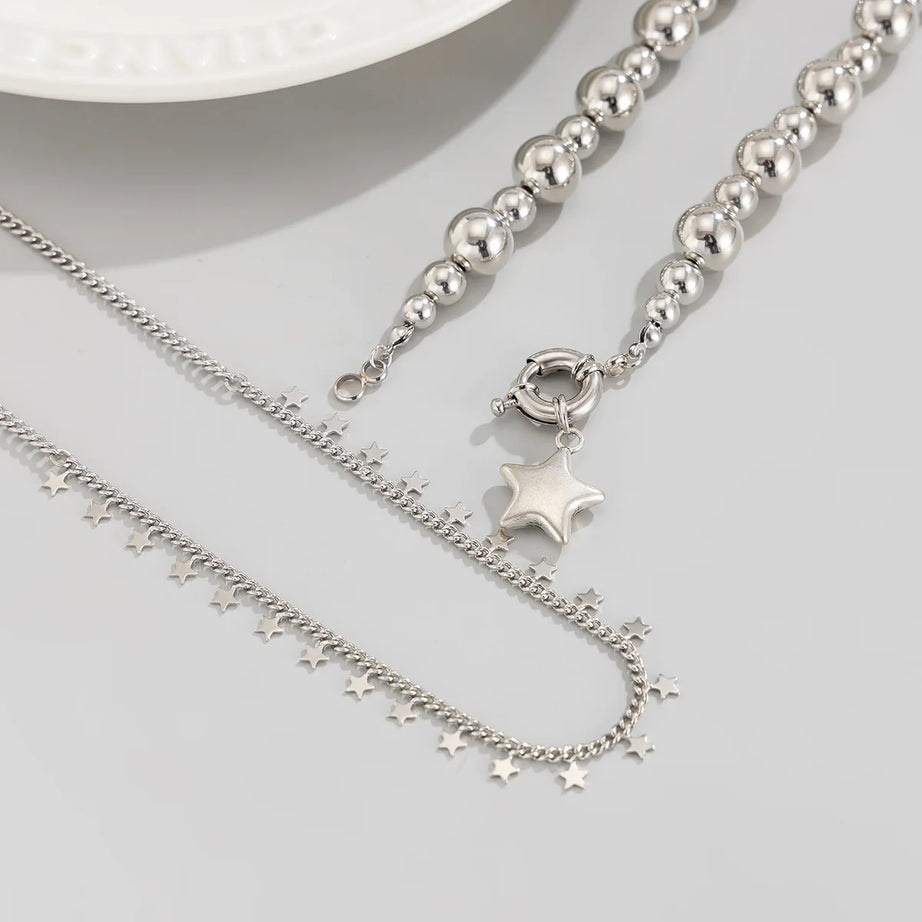 Woven Bead Star Tassel Pendant Necklace Jewelry