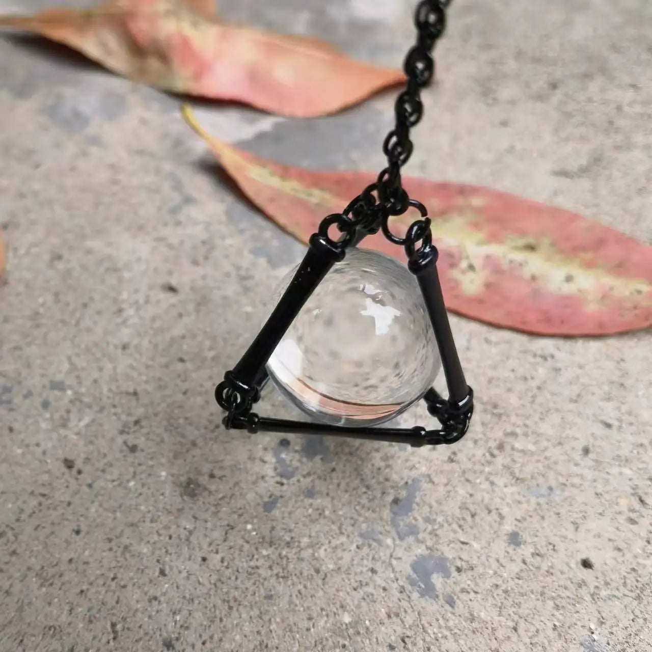 Clear Quartz Crystal Ball Long Necklace Jewelry