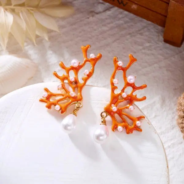 Coral Shell Starfish Sun Rice Bead Pendant Necklace for Women Boho Choker Chain Creative Jewelry Fashion Beach Vacation Gift