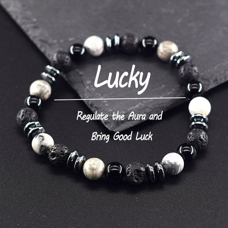 Natural Labradorite & Tiger Eye Boho Protection Bracelet, Handmade Grounding Amulet