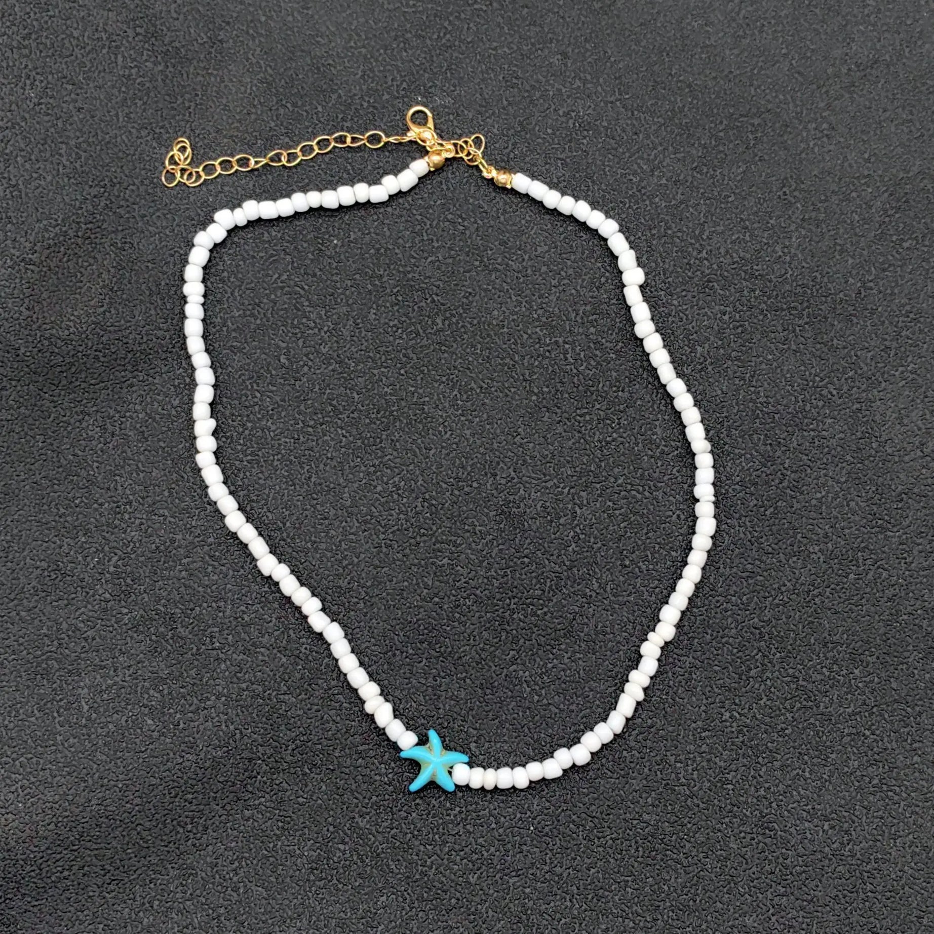 Tidepool Starfish and Turtle Beaded Boho Choker