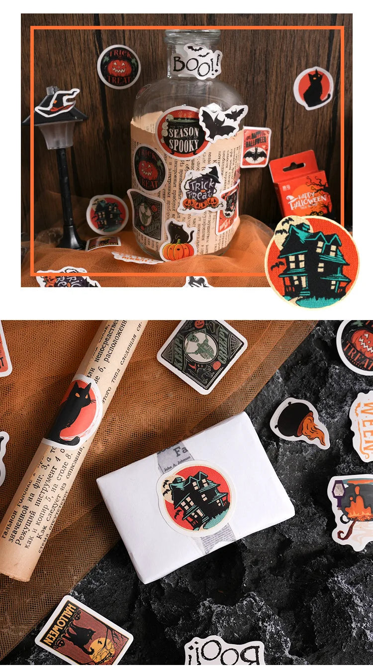 46pcs Etori Life Halloween Sticker Pack DIY Material Decorative Stationery Album Diary Cup Notebook Mobile Phone Toy Scrapbook - Charlie Dolly