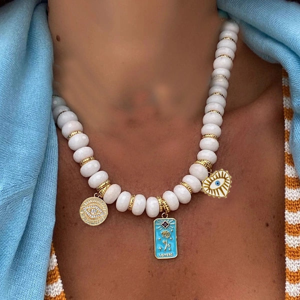 Luxury Mens Jewellery evil eye Pendant Necklace Men Classic Necklace Jewelry Gift Jewelry for Women Collares Para Mujer Quartz - Charlie Dolly