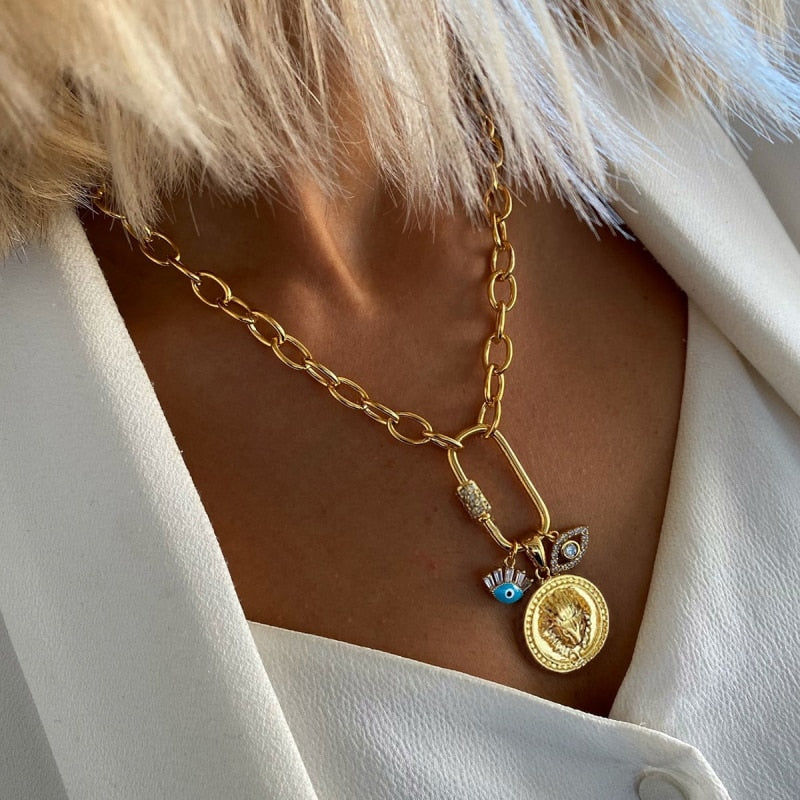 boho Ocean kolye Sonsuzluk Mineli Göz Kolye Sea Shell Conch pendants charms Necklace Sexy collier de perles Gift Accessories - Charlie Dolly