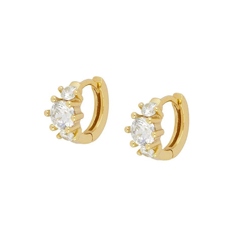 Gold Plated Hoop Stud Ear Cuff Earrings Set Jewelry