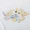 Aide Silver Color Hoop Earrings With Cute Candy Neon Color Enamel Heart Charm Drop Earring Gold Color For Girls Party Jewelry - Charlie Dolly