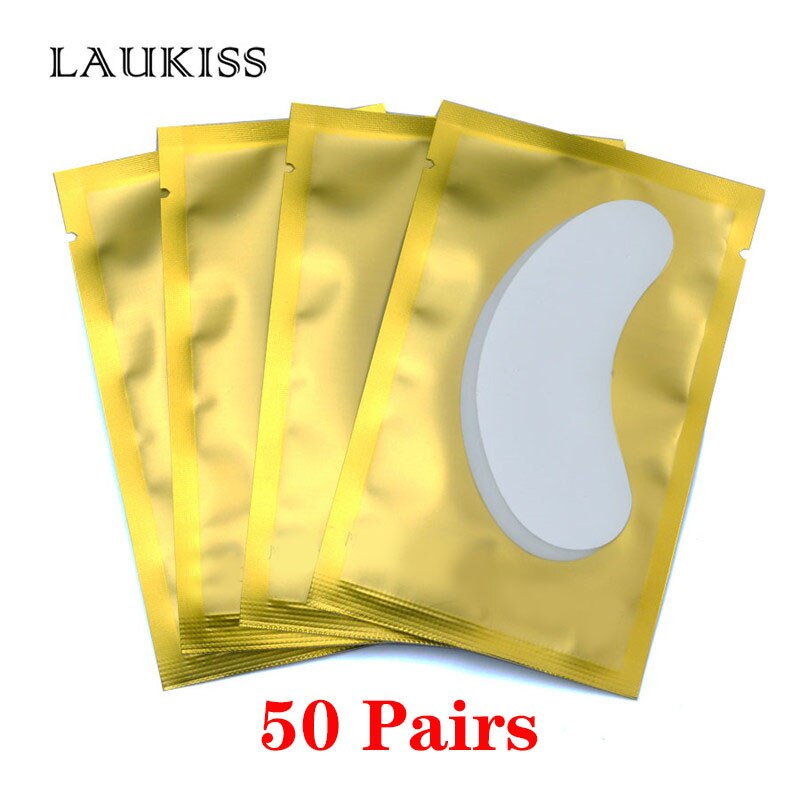 25/50/100Pairs Eye Patches Under Eyelash Pads for Building Hydrogel Paper Patches Pink Lint Free Stickers for False Eyelashes - Charlie Dolly