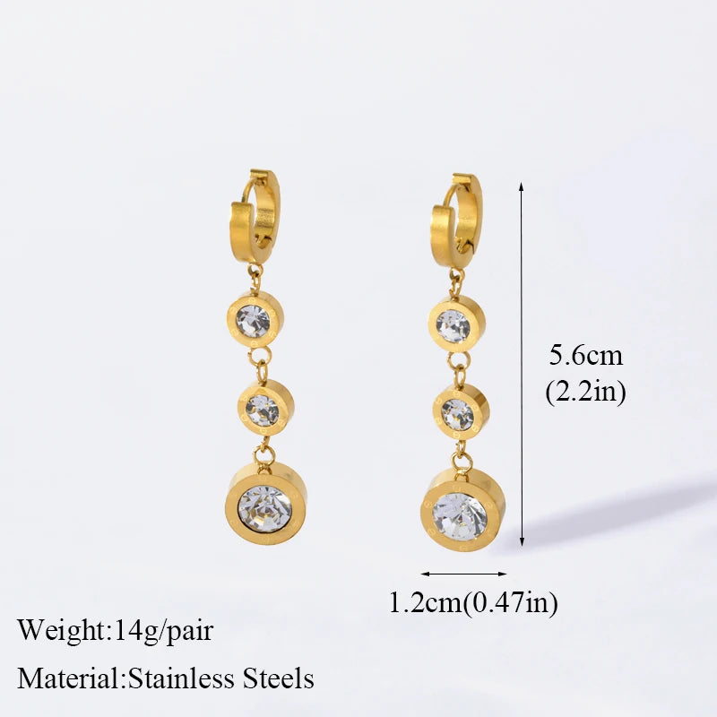 EILIECK 316L Stainless Steel Natural Blue Stone Drop Dangle Earrings for Women New 18K PVD Plated High Quality Fashion Jewelry