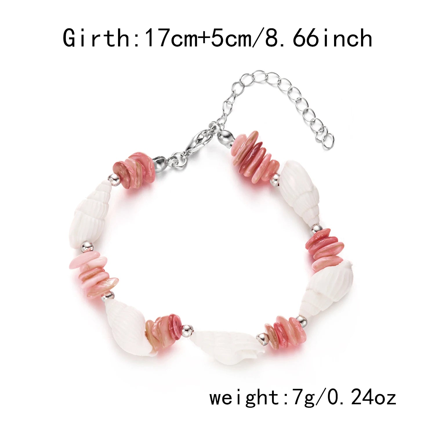 Boho Natural Gravel Shell Chips Bracelet for Women Adjustable Handmade Conch Beaded Bangle Summer Beach Vacation Jewelry Gift