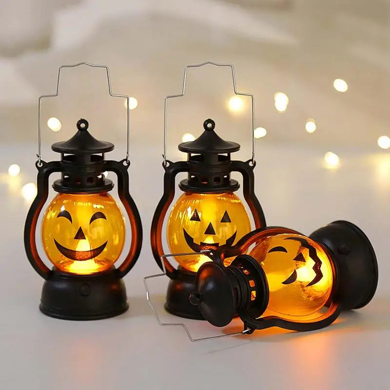 2024 New Halloween LED Retro Pumpkin Lantern Battery Operated Flickering Pumpkin Lanterns For Garden Landscape Decoration