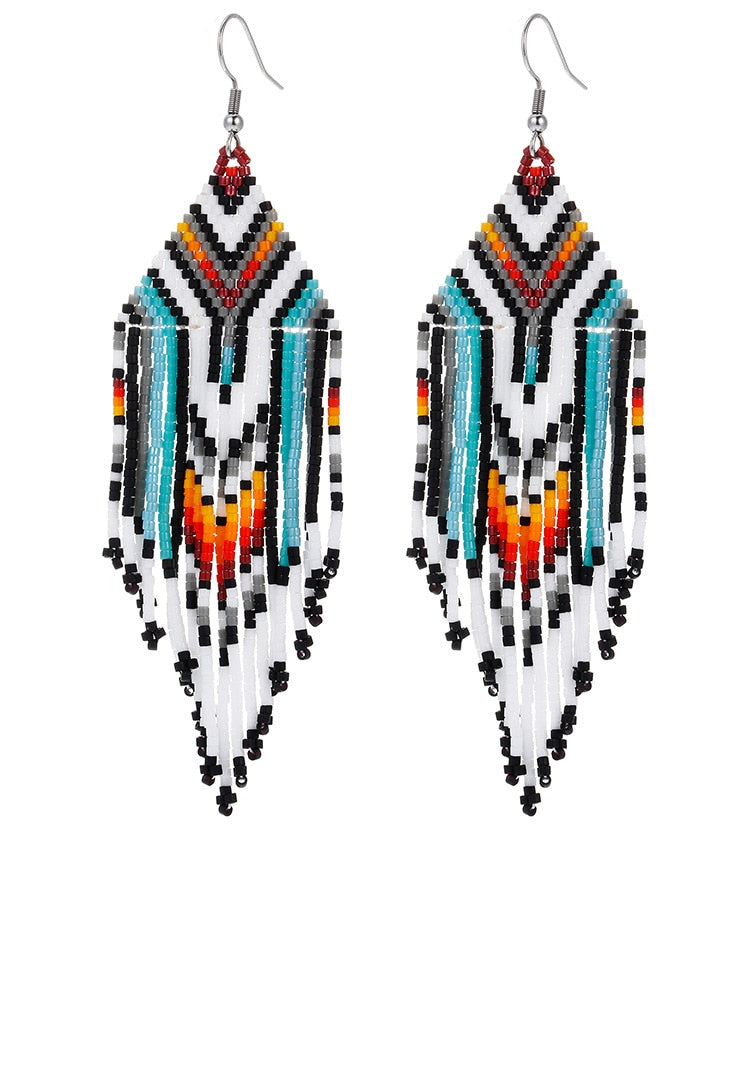 LIMAX Bohemian Earrings 2022 Beads Long Earrings Ethnic Style Drop Earings Fashion Jewelry Bijoux Femme Statement Earrings - Charlie Dolly