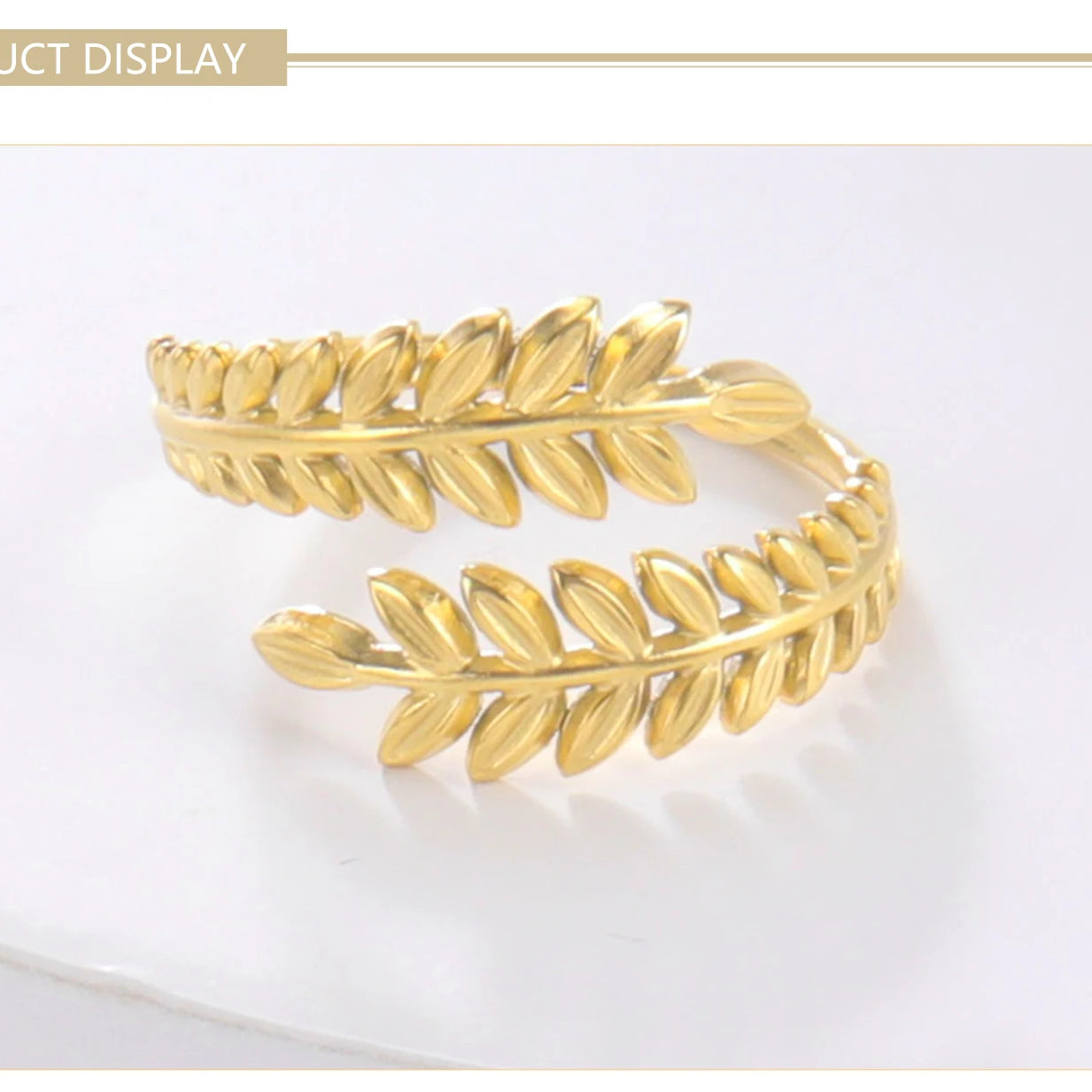 Wheat Ear Leaf Open Stacking Ring Jewelry