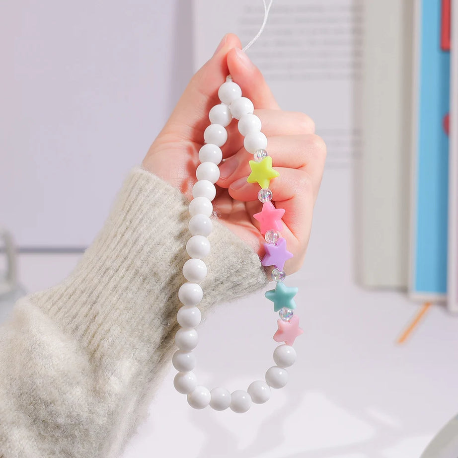 Pink Butterfly, Pearl and Bow Phone Strap Wrist Chain