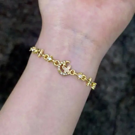 Golden Shell and Retro Flower Boho Bracelet